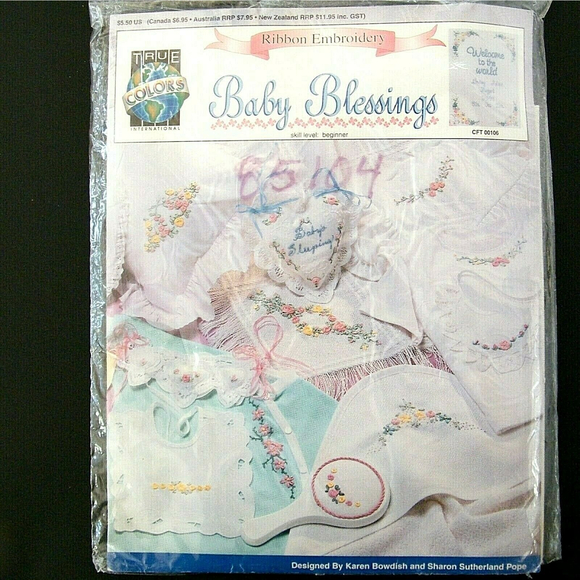 True Colors Ribbon Embroidery Baby Blessings Welcome To The World NEW OPEN PKG - Picture 2 of 12